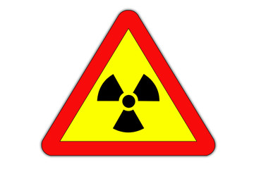 Fototapeta premium Radiation danger, keep out roadsign