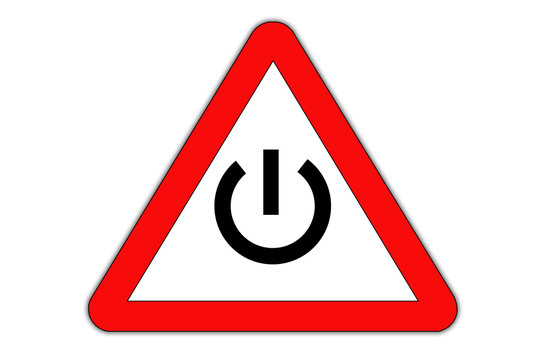 Power danger, road sign