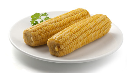 Boiled corncobs
