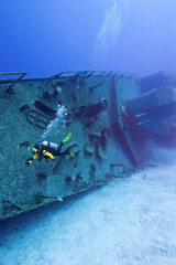 Diving on a warship