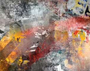 Fototapeta na wymiar Art grunge background, colorful illustration