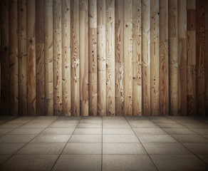 old room with wooden wall
