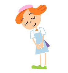 お辞儀をする女性