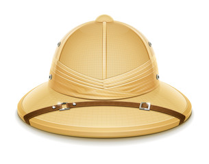 pith helmet hat for safari vector illustration isolated © aleksangel