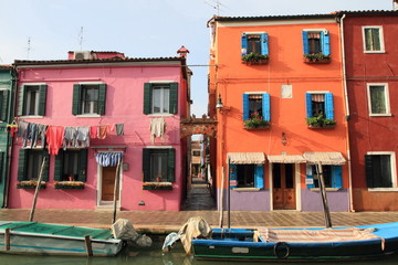 Fototapeta na wymiar Venetian houses of Burano Island in Venice, Italy