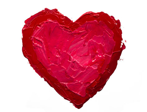 Red heart love. Art oil(acryl) paints.