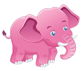 Cute Elephant pink vector