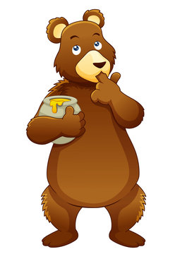 Illustration of Bear eating honey vector