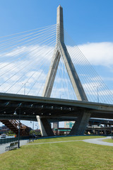 Zakim bridge from Paul Revere park in Boston