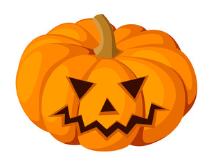 Jack-O-Lantern. Vector Halloween pumpkin.