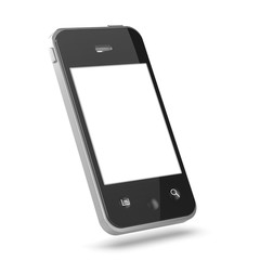 3d Smartphone floats facing right