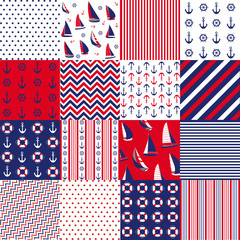 Seamless pattern with nautical elements - 44944873