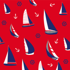 Seamless pattern with nautical elements