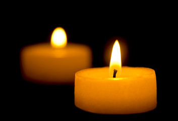 Two candles in the dark