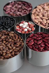 Assorted  beans in bowls