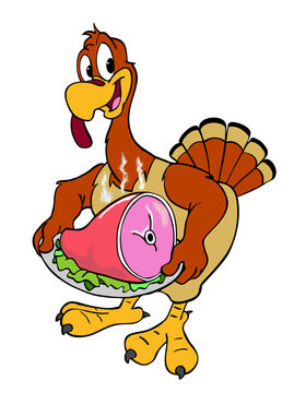 Thanksgiving Turkey with ham