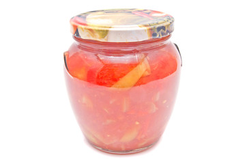 jar with pepper close-up
