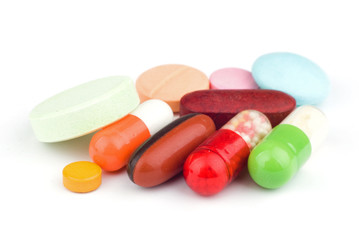 pills isolated on white background