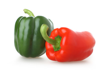 Two coloured capsicums