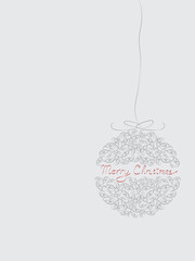 Merry Christmas ball hanging on thread vector illustration