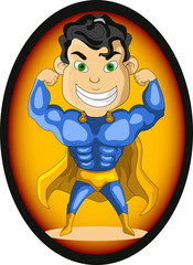 strong blue super hero