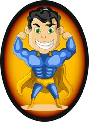 Aluminium Prints Superheroes strong blue super hero