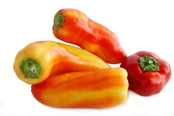 red and orange peppers