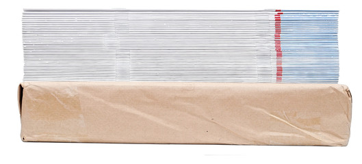 A pile of magazines isolated on a white background