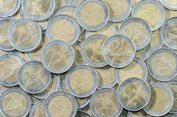 2-EURO coins background