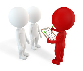 3d cute people - job recruitment