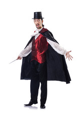 Magician isolated on the white background