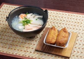 chinese traditional seafood noodle soup