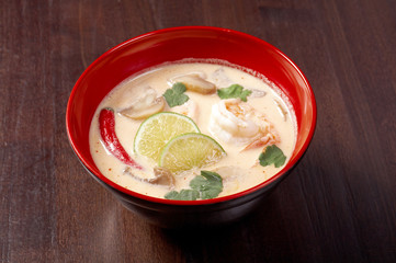  soup and shrimp in coconut water