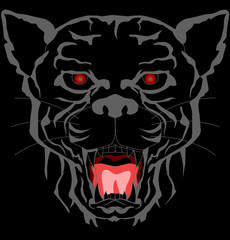 panther head tattoo tribal