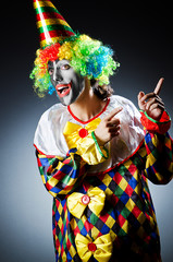 Funny clown in studio shooting