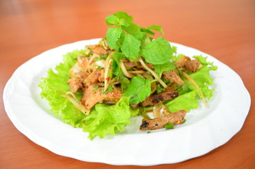 Thai spicy pork salad