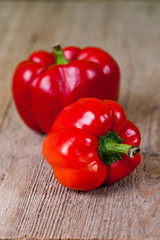 two red bell peppers