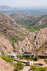 Hill side view near  the Hanuman Temple in Jaipur