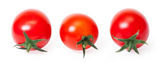 Cherry tomatoes isolated on white background