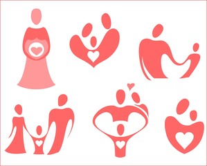 The theme of icons is love, family, pregnancy, care