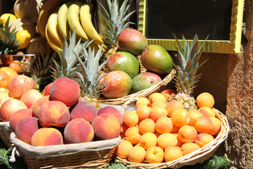 Stacked fruits