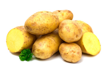 Potatoes isolated on white background