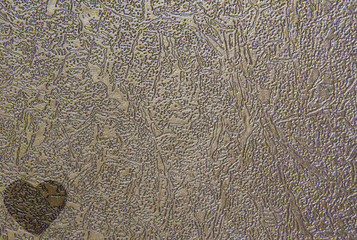 Heart icon on leather background and texture