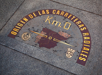 Restored "KM 0" Sign in Puerta del Sol