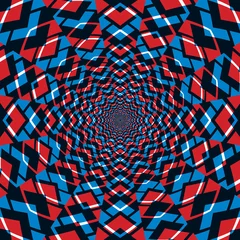Foto auf Acrylglas Psychedelisch Abstrakter Hintergrund, Rot und Blau.
