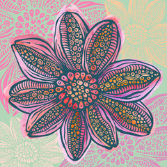 Colorful watercolor bright flower