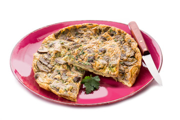 omelette with mushroom and parsley