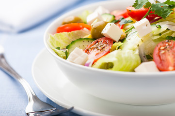 Vegetable salad with feta cheese
