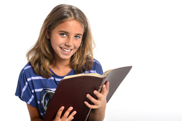 Young Girl Holding Bible