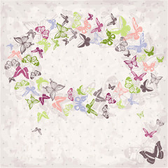 Beautiful vector pattern with butterflies